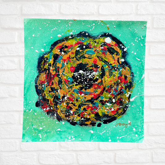 Abstract Flower_3 | 8"x8" Original on Paper
