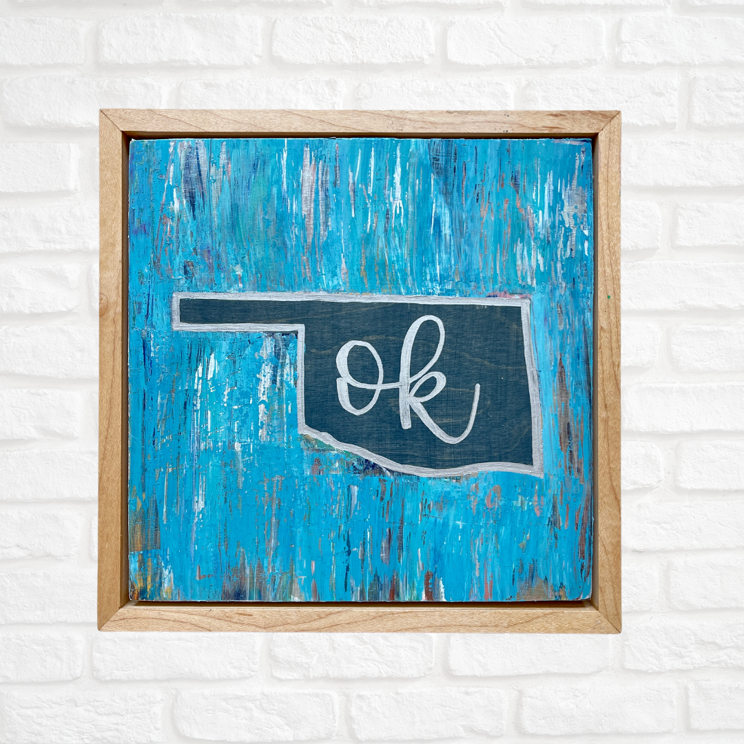 OK | 8"x8" Framed Original Abstract