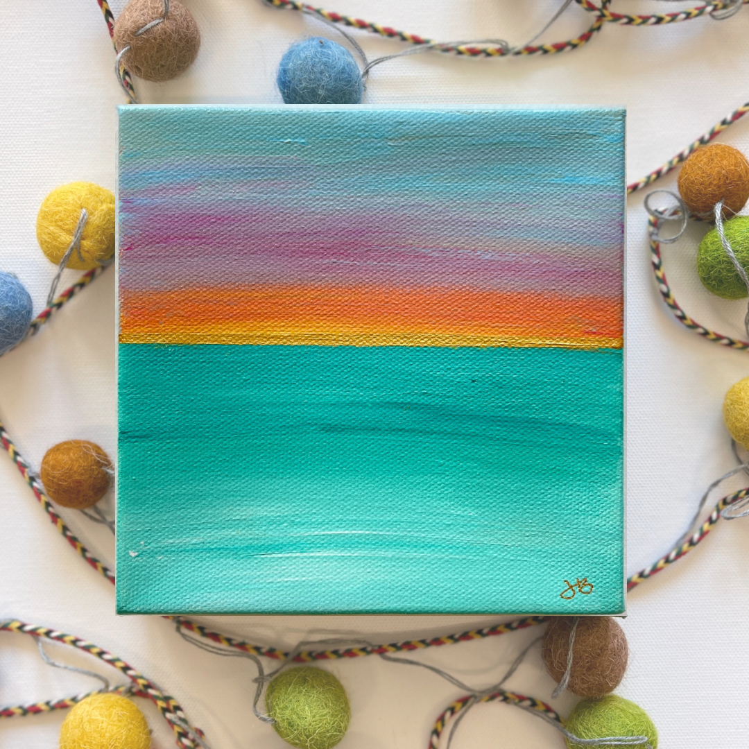 It's 5:00 Somewhere | 6”x6” Original Abstract