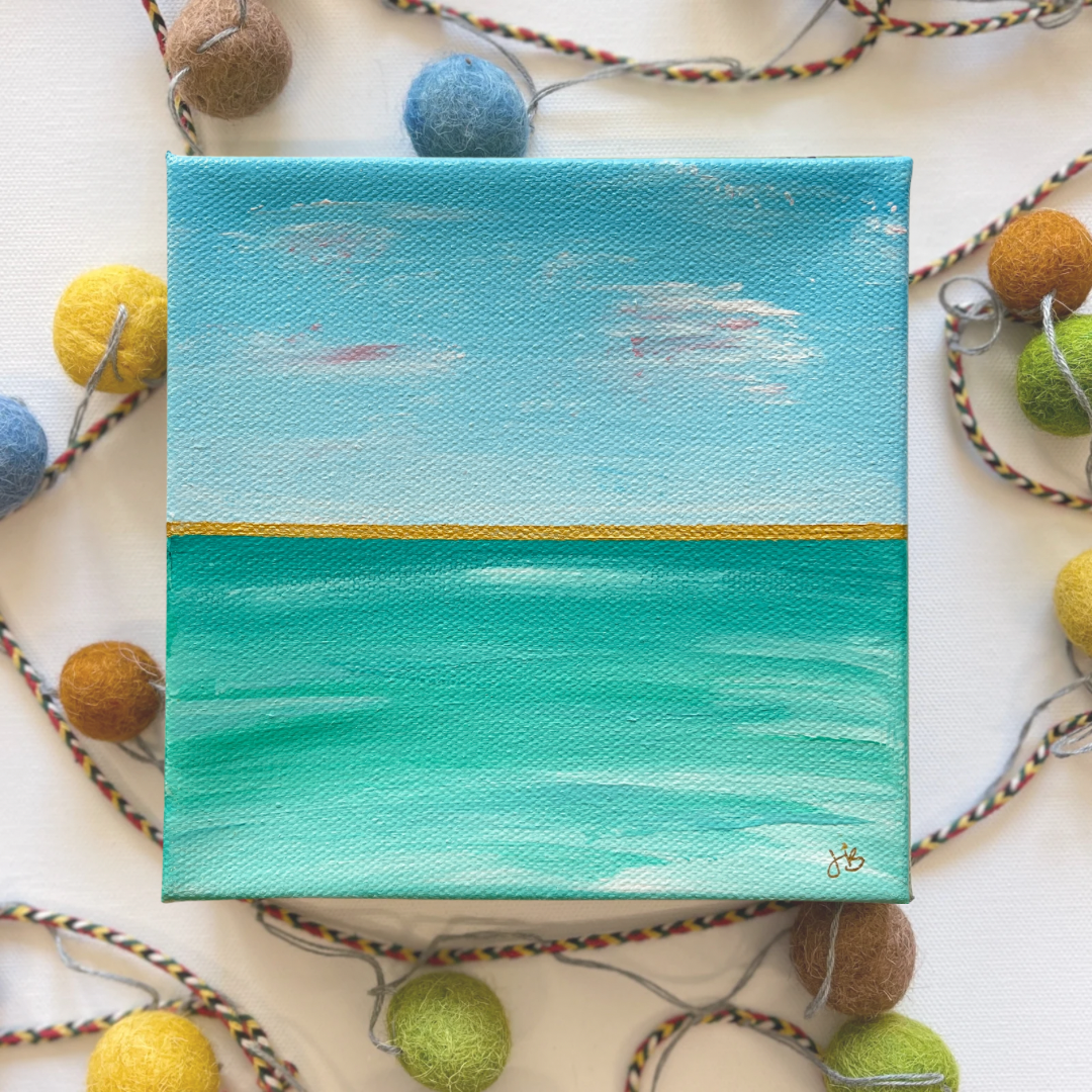 Cheeseburger in Paradise | 6”x6” Original Abstract