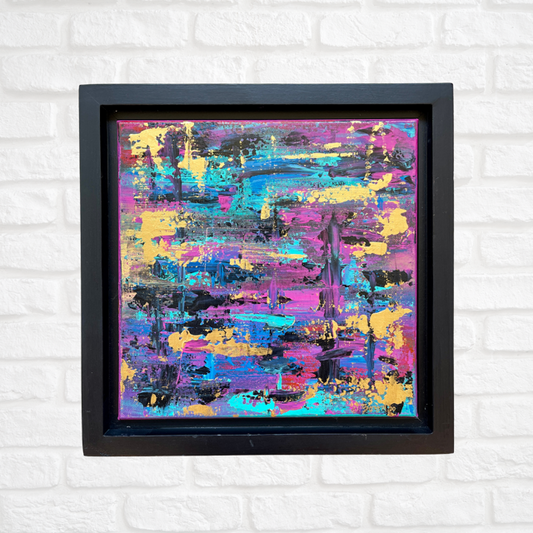 Good Times 10"x10" Framed Original Abstract