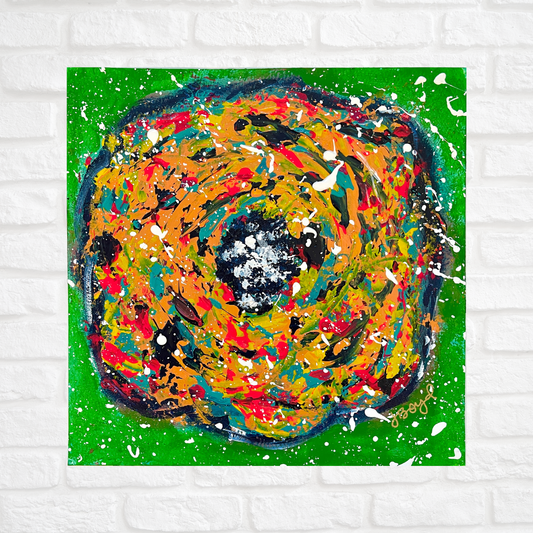 Abstract Flower_1 | 8"x8" Original on Paper