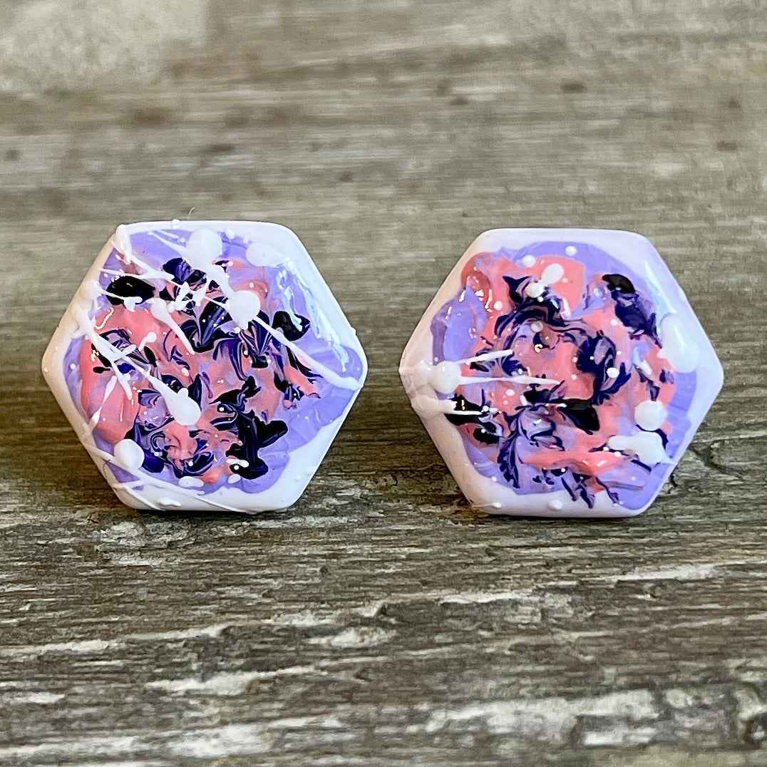 Hexagon Stud Earrings “Sydney”