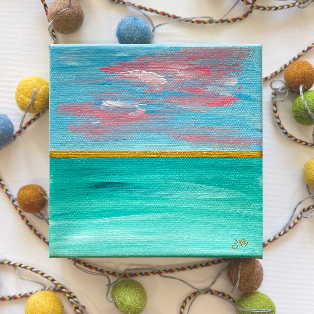 Stranded on a Sandbar | 5”x5” Original Abstract