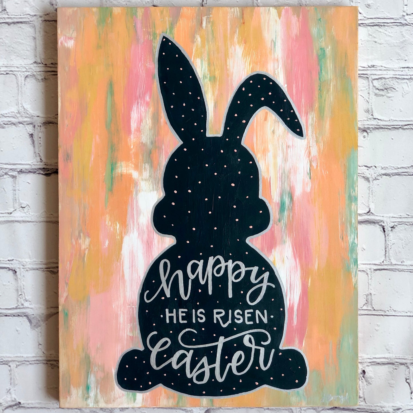 Happy Easter | 12"x16" Original Abstract with Lettering